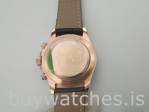 Rolex Daytona 116515 Skórzany zegarek z kopertą 40 mm i czekoladową tarczą